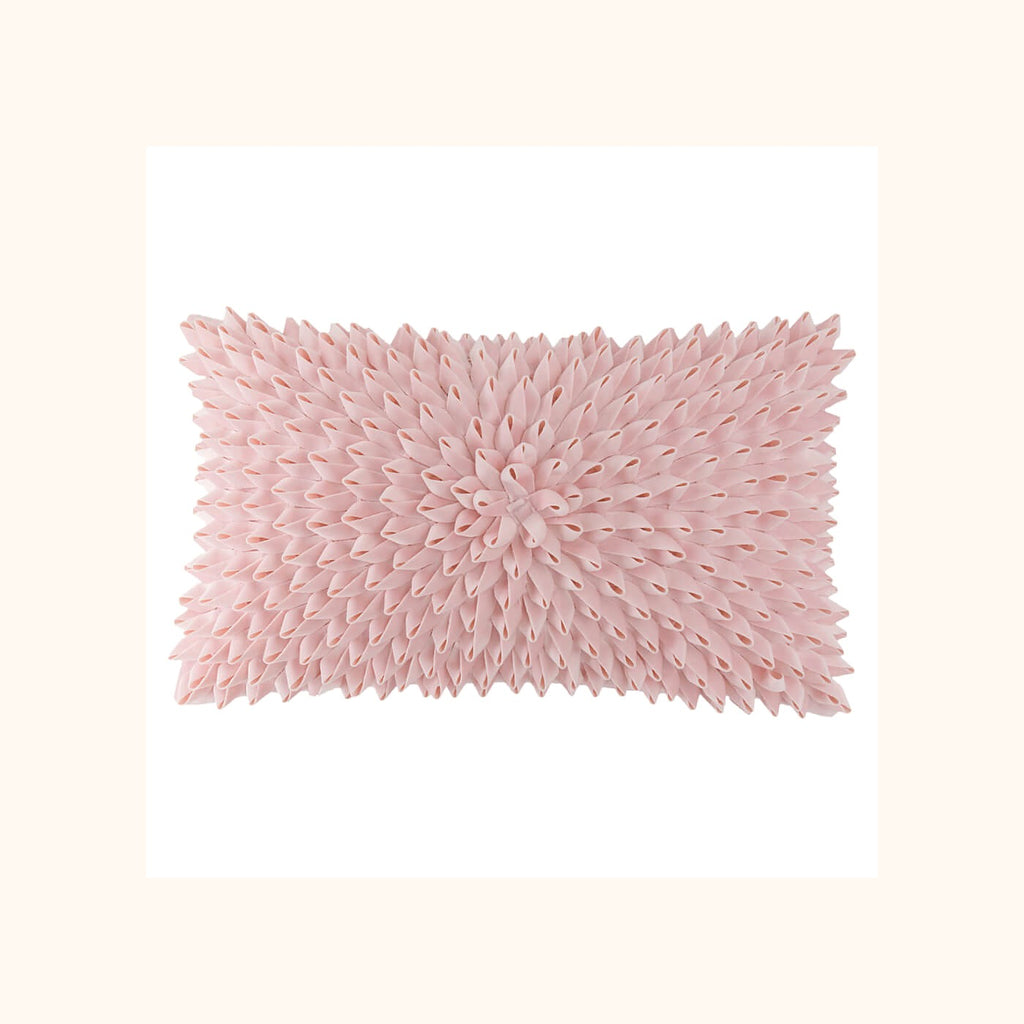 Handmade 3D Velvet Floral Lumbar Pillow Cover