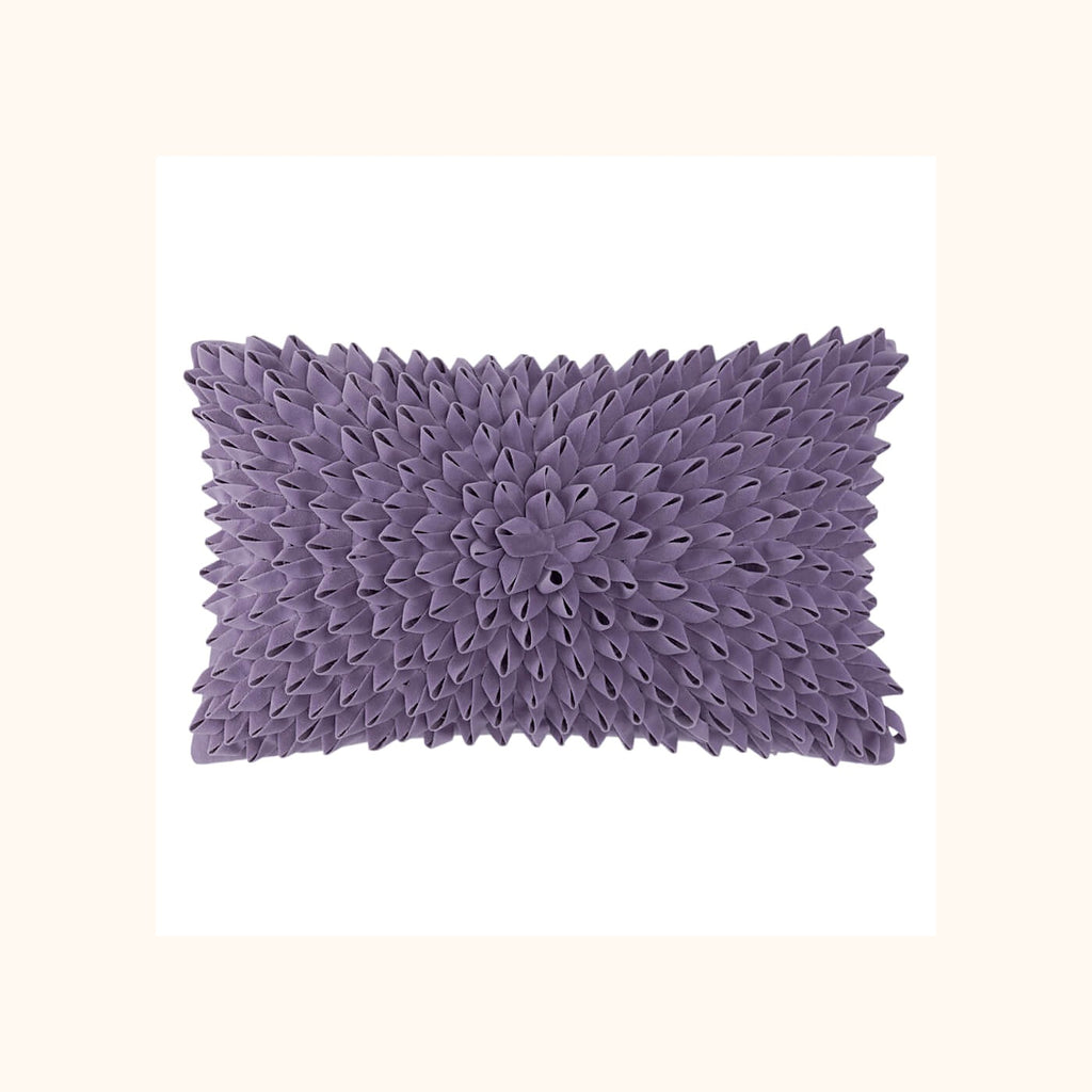 Handmade 3D Velvet Floral Lumbar Pillow Cover