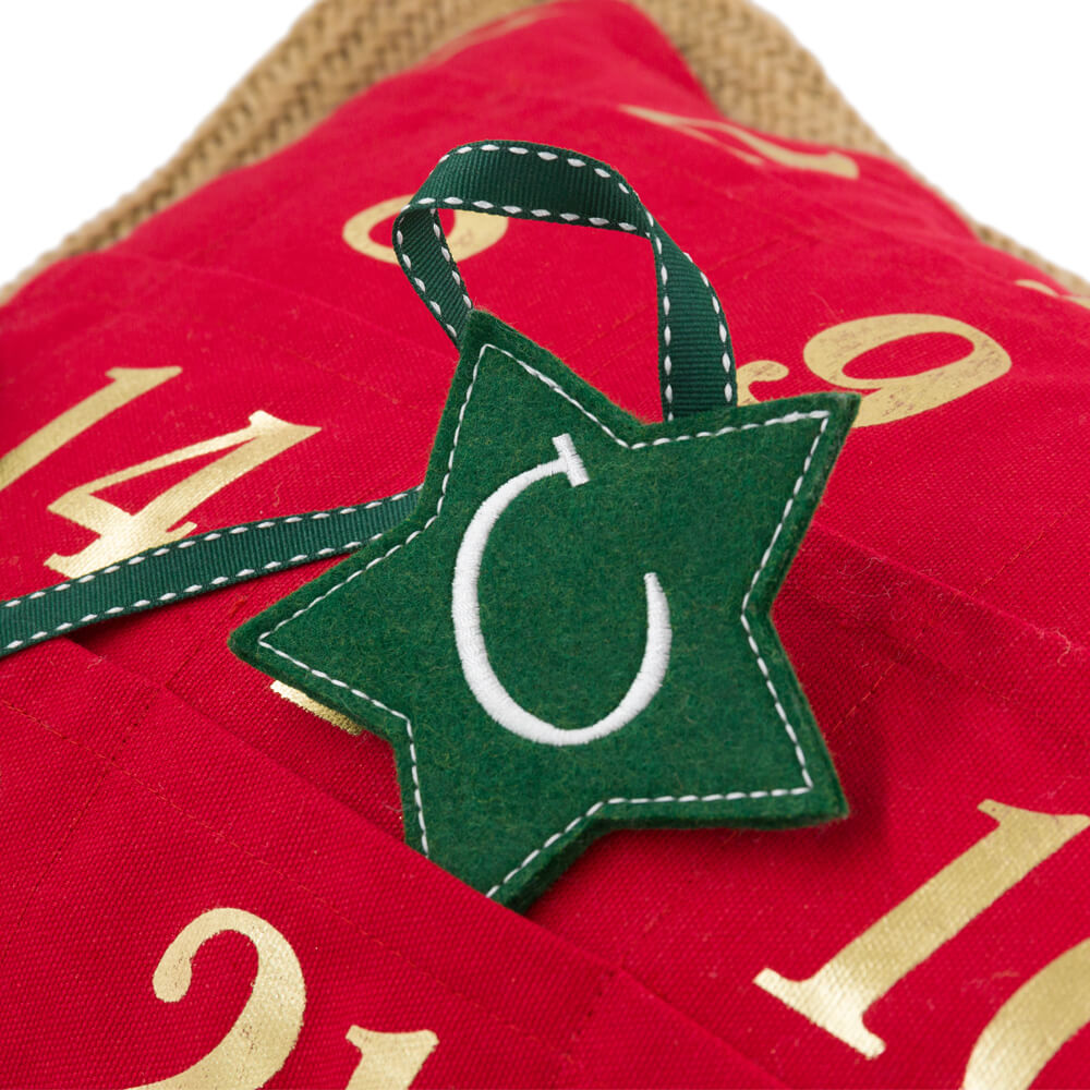 VG|red| Foil Print  Christmas Calendar Pillow Case
