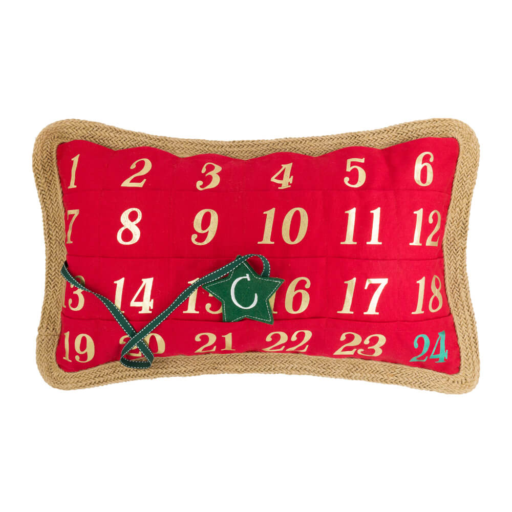 VG|red| Foil Print  Christmas Calendar Pillow Case