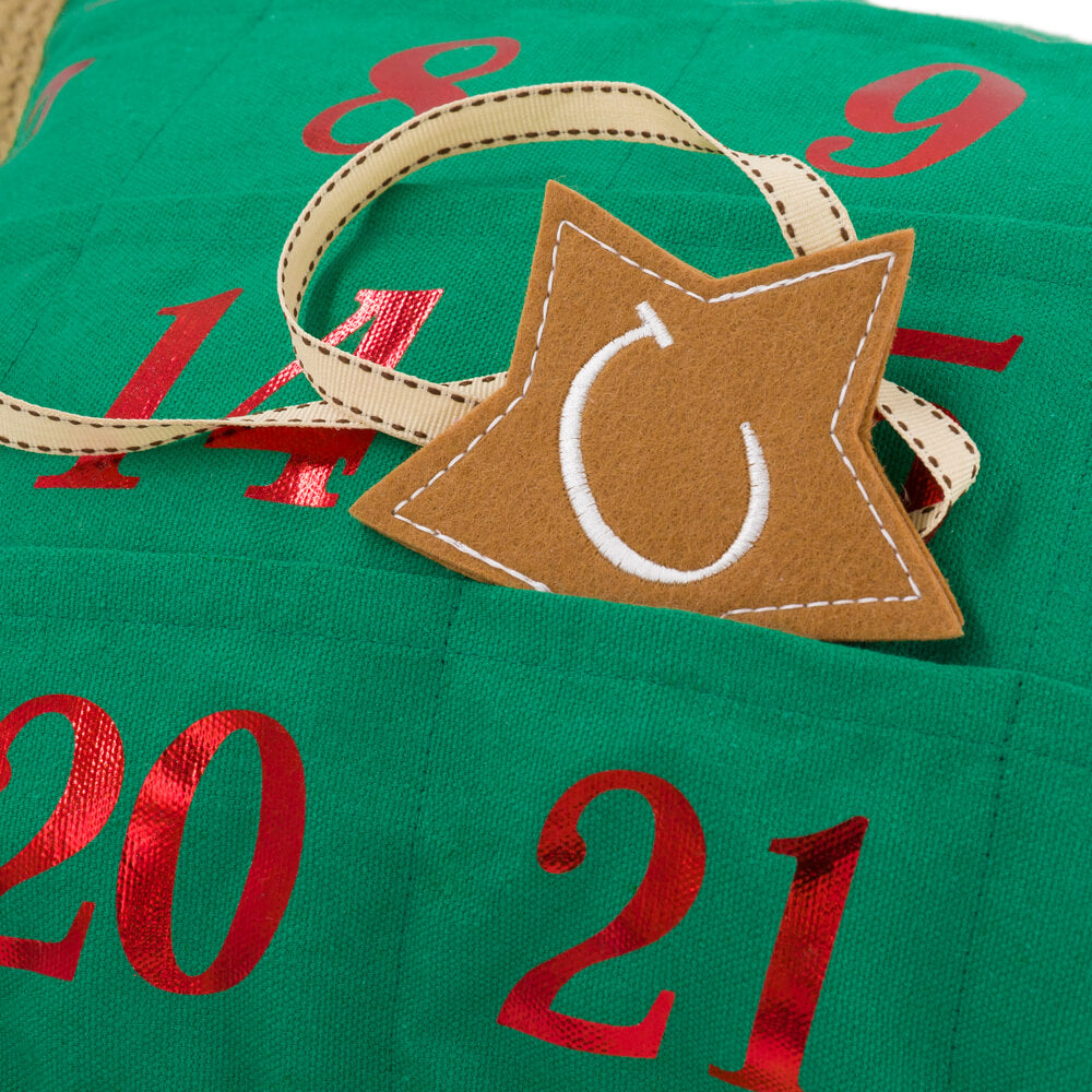 VG|green|Decorative Foil Print  Christmas Calendar Pillow Case