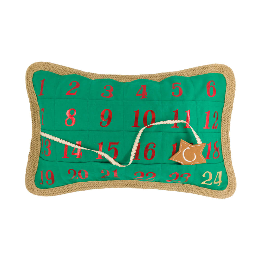 VG|green|Decorative Foil Print  Christmas Calendar Pillow Case