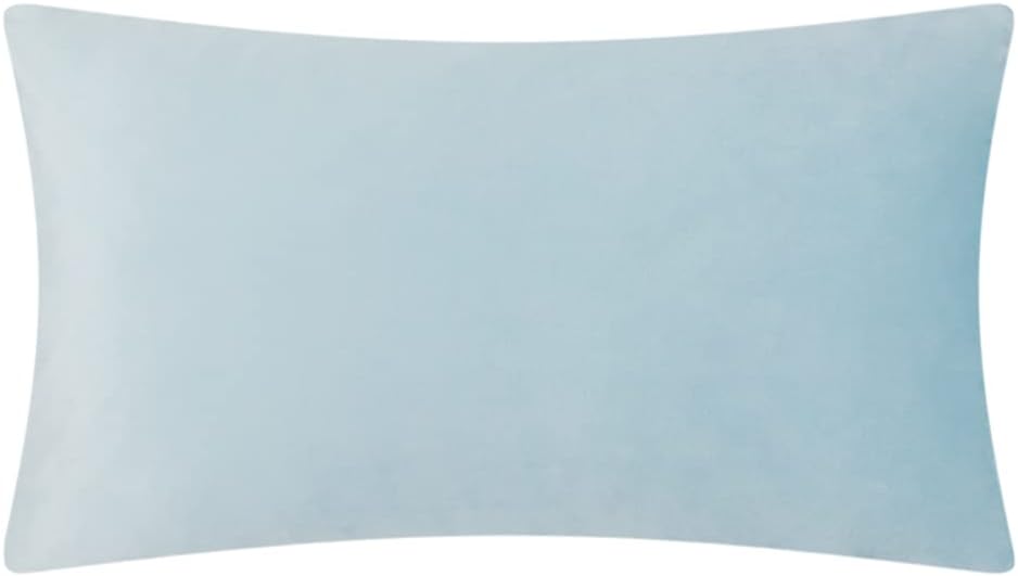 VG|light-blue-velvet|Handmade 3D Floral Throw Pillow Cover