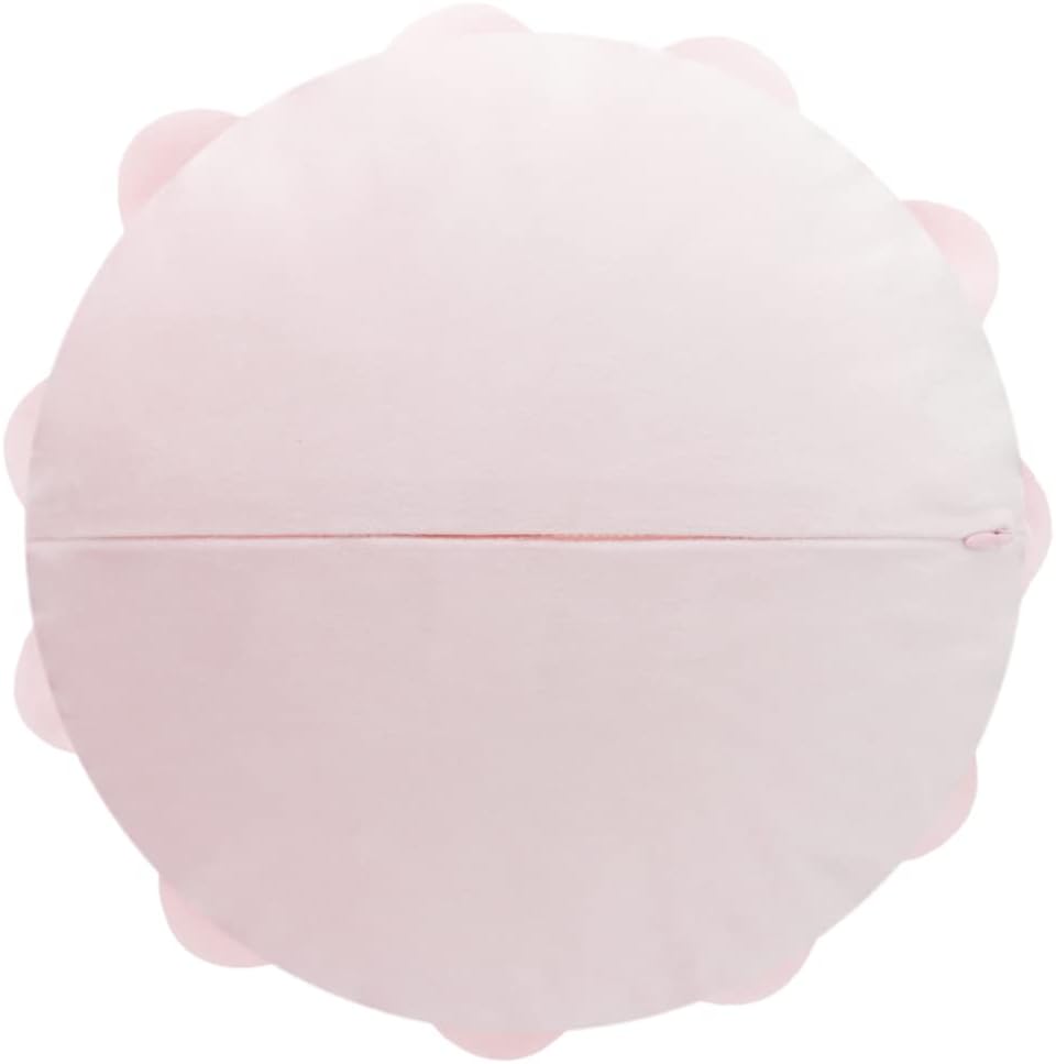 VG|light-pink|Flower Throw Pillow Cover Decorative Round Pillowcase Floral Cushion for Bed Sofa Couch Car Decor