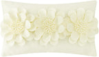 VG|creamy-white|3D Flower Throw Pillow Cover