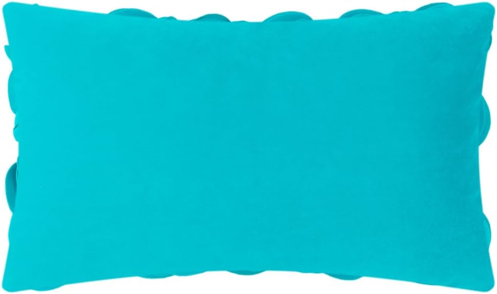 VG|dark-cyan-wool|Handmade 3D Floral Throw Pillow Cover