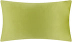 VG|green|3D Flowers Throw Pillow Cover Decorative Soft Velvet Accent Floral Cushion Lumbar Pillowcase for Bed Sofa Couch Living Room