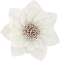 3D Flower Throw Pillow Decorative Accent Pillow Round Cushion for Sofa Couch Chair Bedroom Home Decor - 14" x 14" / Cream