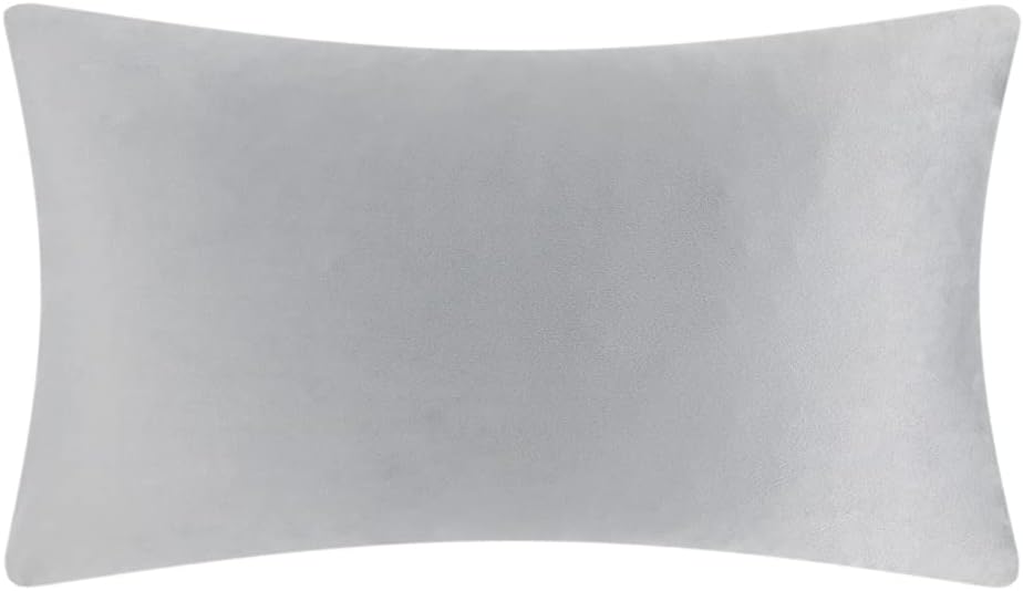 VG|a1-lght-grey-velvet|3D Flower Throw Pillow Cover, Velvet, Light Grey