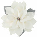 White 3D Magnolia Flower Throw Pillow