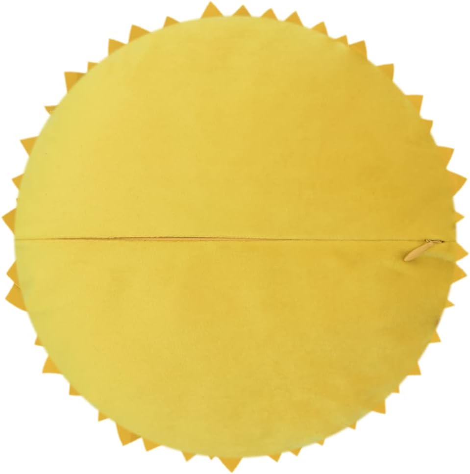 VG|yellow|3D Flower Throw Pillow Cover Aesthetic Decorative Daisy Accent Pillow Case Hand Crafted Cushion Round Floral Pillowcase for Home Bed Couch Bedroom Chair