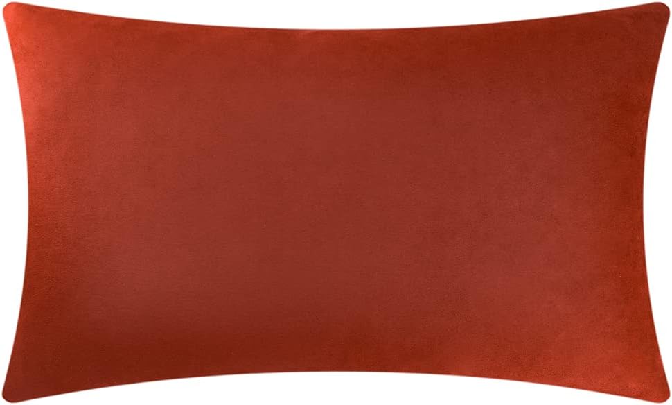 VG|rust-red|Handmade 3D Floral Throw Pillow Cover