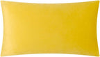 VG|yellow|3D Flowers Throw Pillow Cover Decorative Soft Velvet Accent Floral Cushion Lumbar Pillowcase for Bed Sofa Couch Living Room