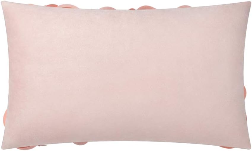 VG|pink-solid-suede|Handmade 3D Floral Throw Pillow Cover
