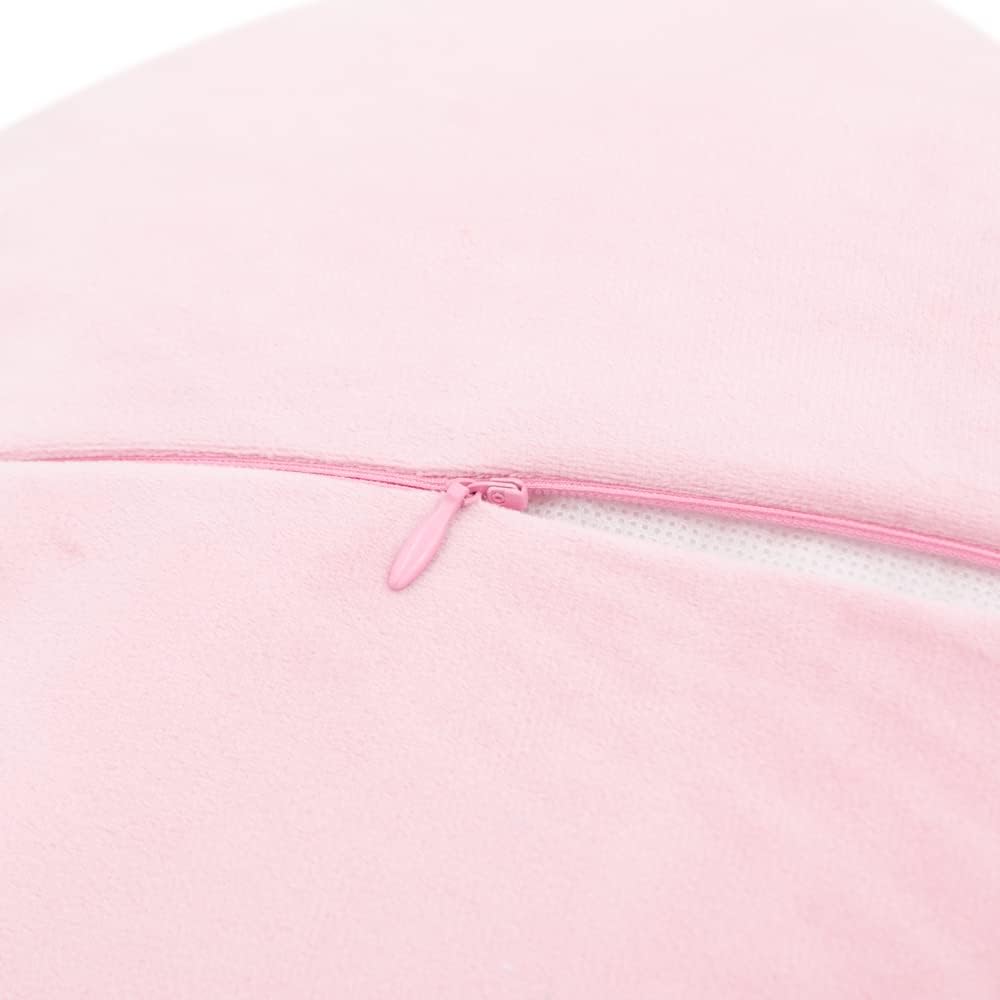 VG|blush-pink|Flower Throw Pillow Cover Decorative Round Pillowcase Floral Cushion for Bed Sofa Couch Car Decor