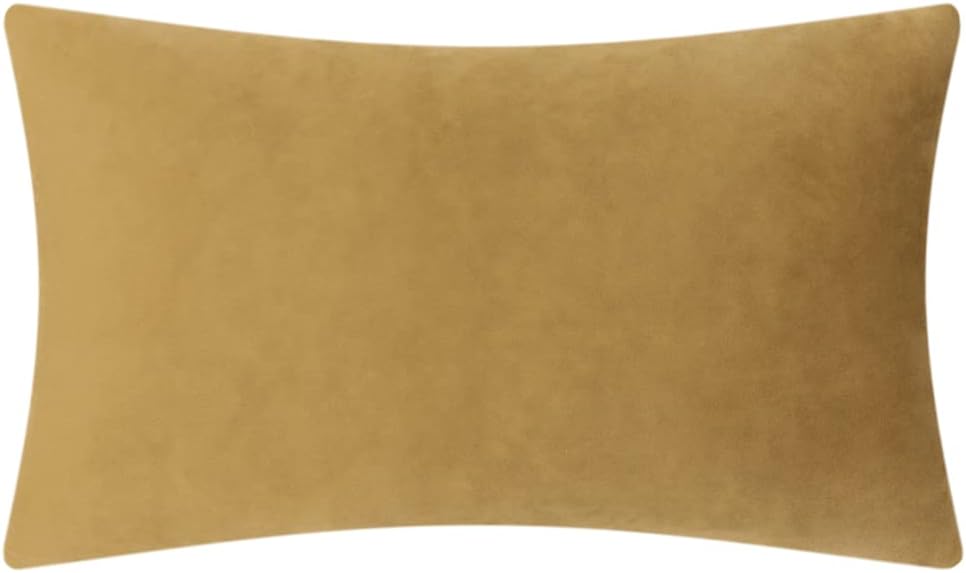 VG|golden-brown|3D Flower Throw Pillow Cover Handmade Floral Soft Velvet Lumbar Cushion for Bed Living Room Chair Couch Decor Gold