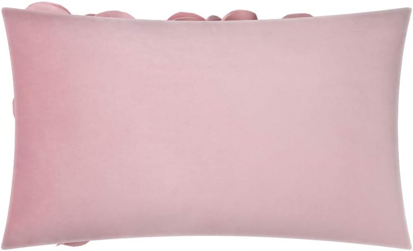 VG|gold-pink-velvet|Handmade 3D Floral Throw Pillow Cover