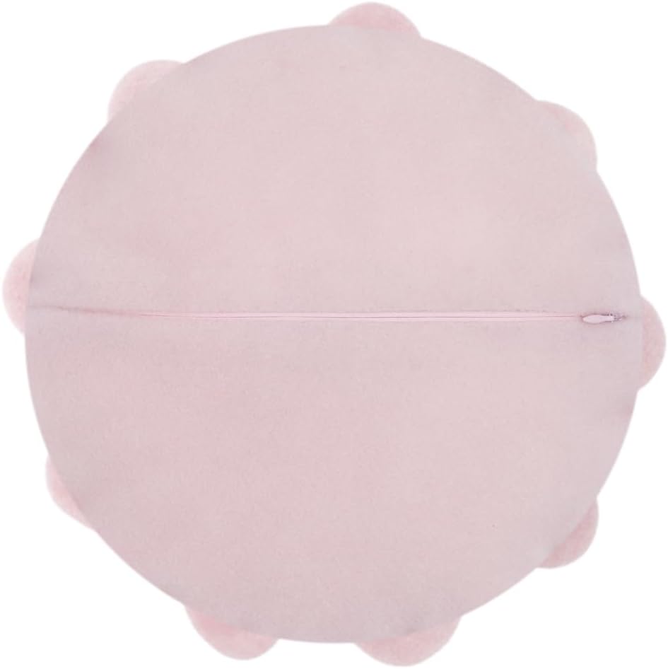 VG|vivid-pink|Flower Throw Pillow Cover Decorative Round Pillowcase Floral Cushion for Bed Sofa Couch Car Decor