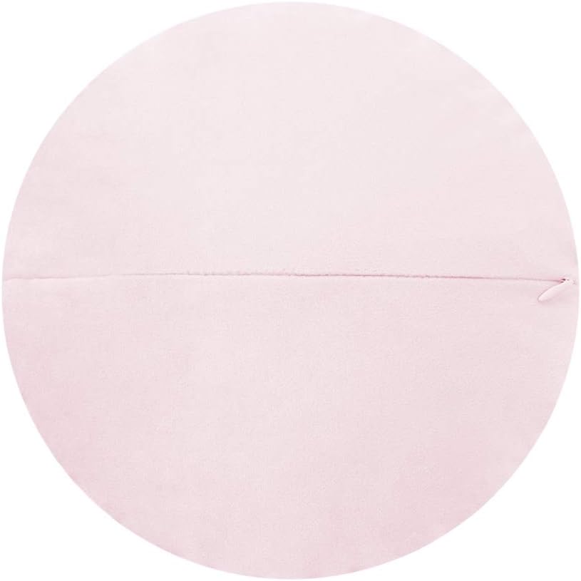 VG|light-pink|3D Flower Throw Pillow Cover Decorative Round Cushion Floral Accent Pillowcase for Bedroom Living Room Bed Couch Pink Velvet