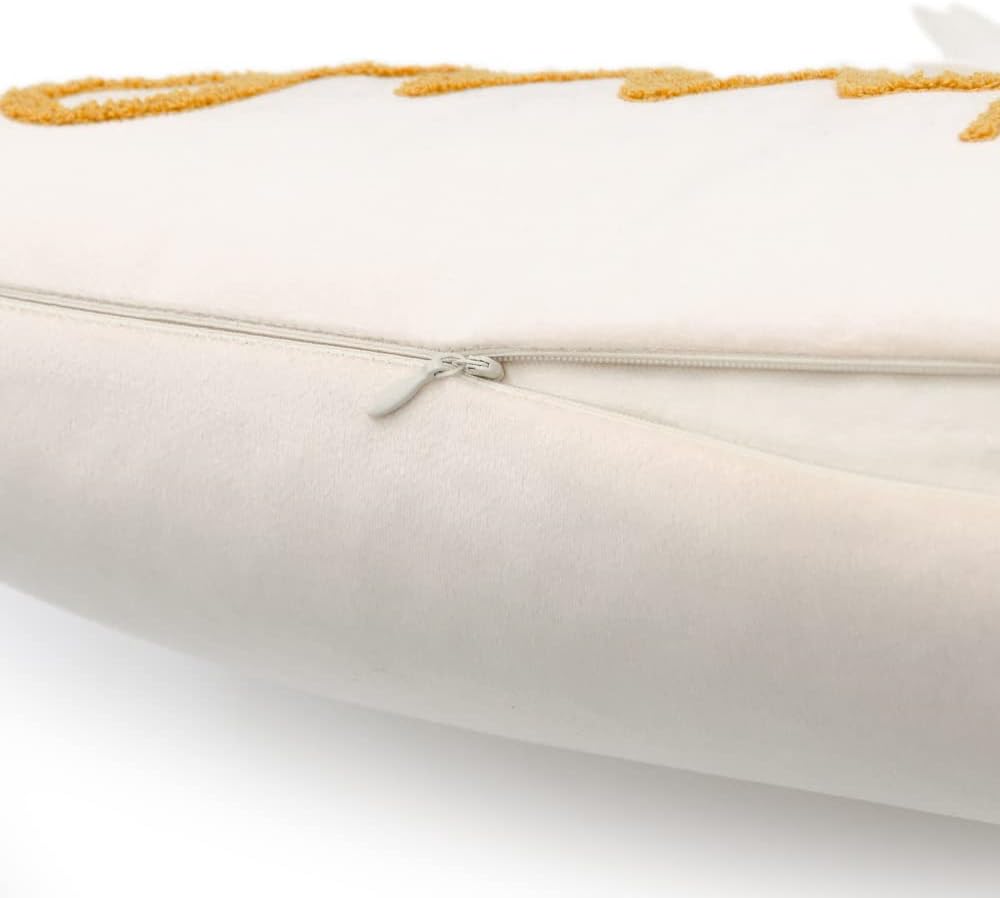 VG|smile-beige|3D Flower Lumbar Throw Pillow Covers White