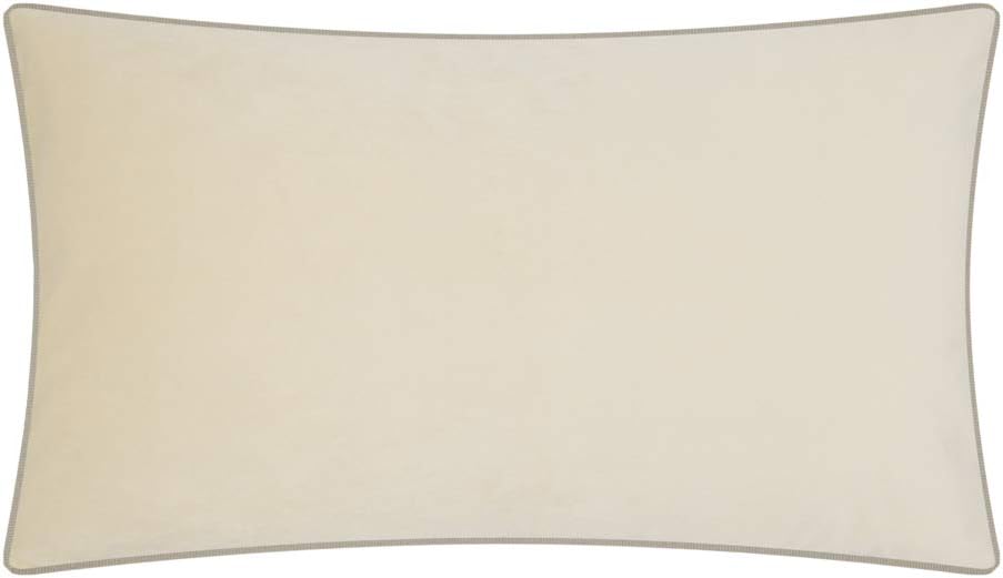 Solid Velvet Decorative Throw Pillowcase Luxury Soft Cushion Cover for Sofa Couch Chair Blue - Beige J602-2 / 24" x 14" (Pack of 1)