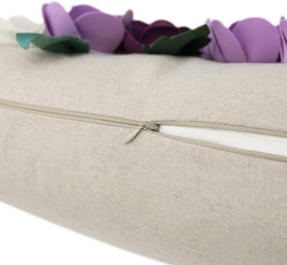 VG|purple-new|3D Flower Throw Pillow Cover