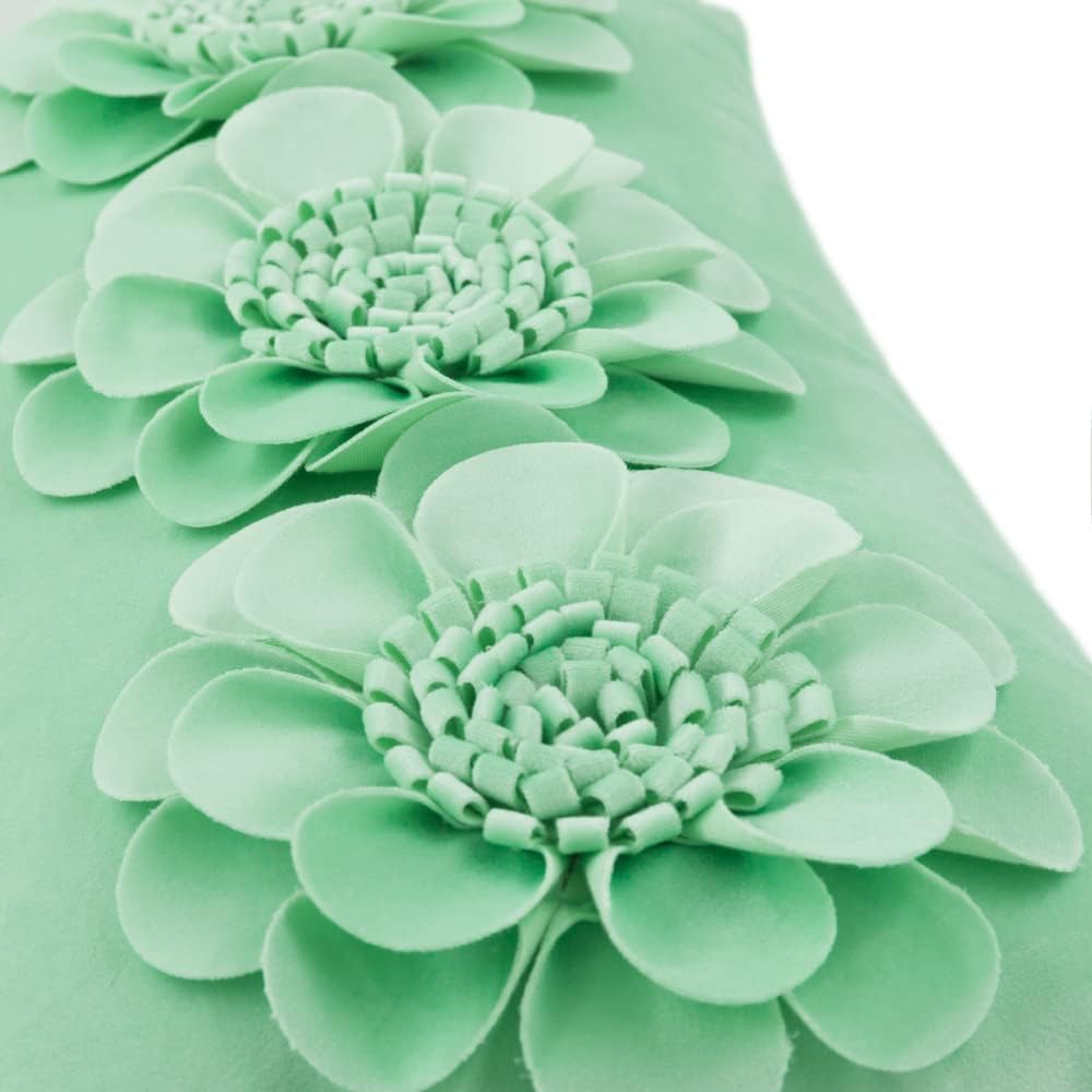 VG|mint-green|3D Flower Throw Pillow Cover