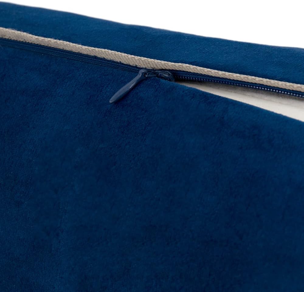 VG|navy-blue-j602-37|Solid Velvet Decorative Throw Pillowcase Luxury Soft Cushion Cover for Sofa Couch Chair Blue
