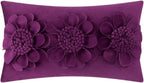 VG|purple-red|3D Flower Throw Pillow Cover