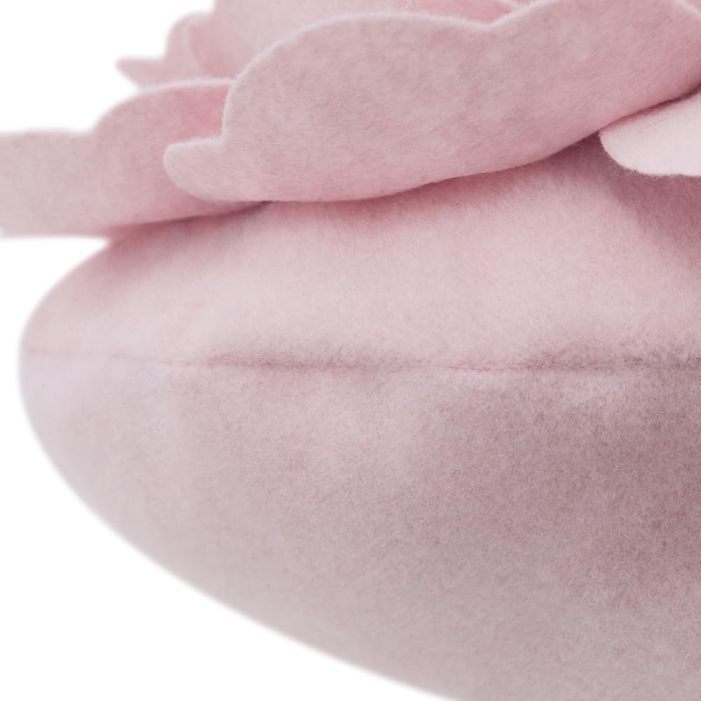VG|vivid-pink|Flower Throw Pillow Cover Decorative Round Pillowcase Floral Cushion for Bed Sofa Couch Car Decor