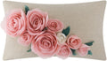 De or tive 3D Flower Throw Pillow overs ent Flor l Pink Pillow ses for ou h Bed Home Living Room F rmhouse De or h - A