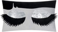 Long Eyelashes Sequins Throw Pillow Cover - 20" x 12" (Pack of 1) / Silver