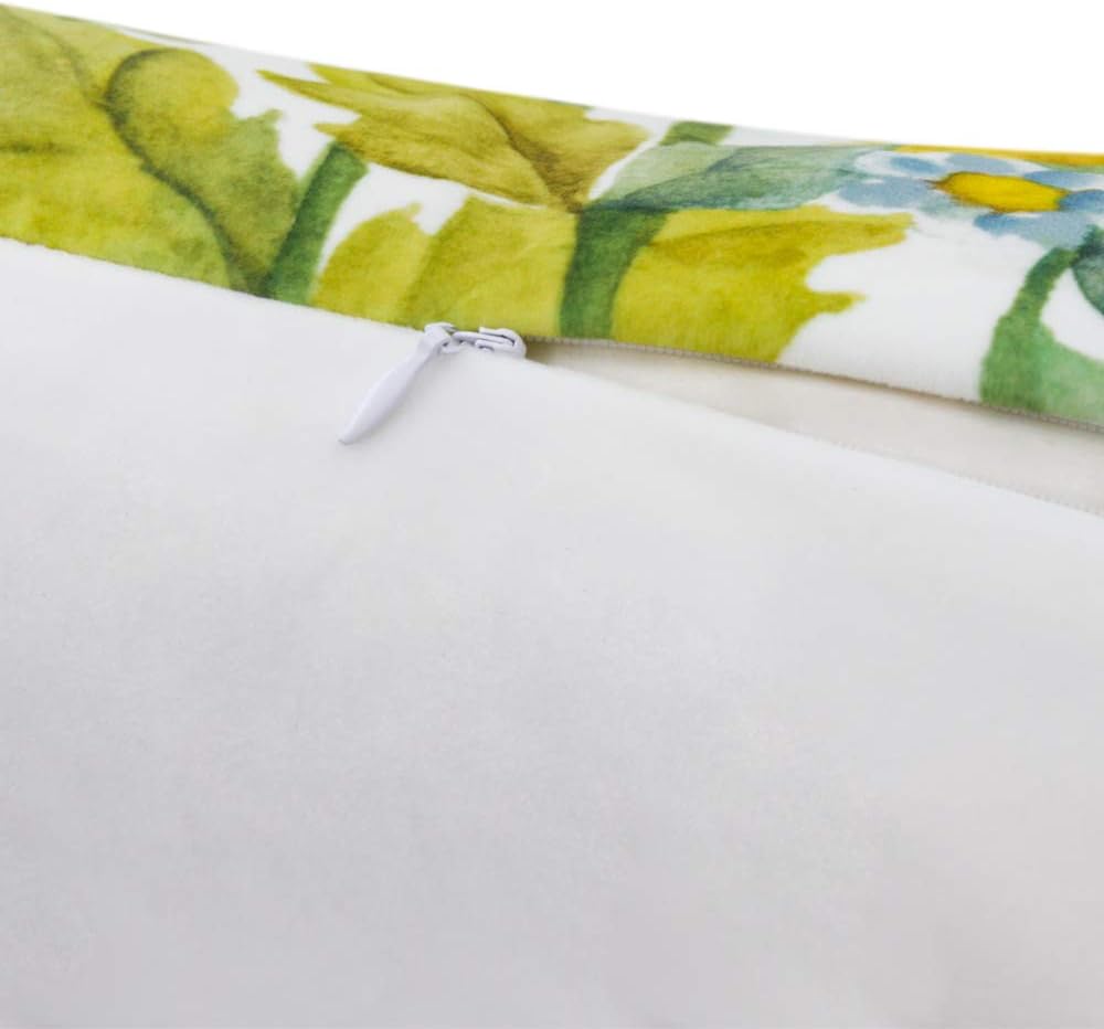 Sunflower Throw Pillow Cover, White