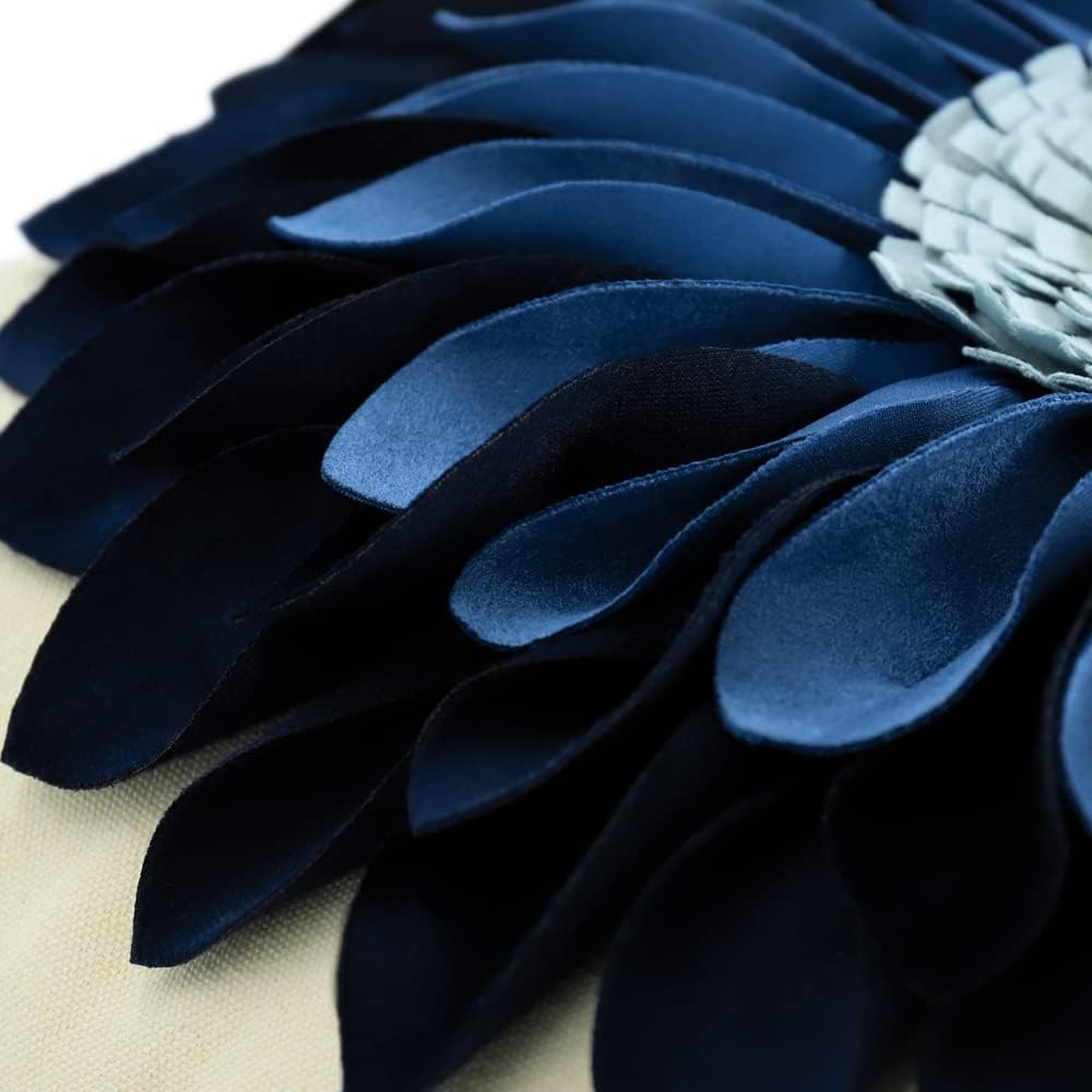 VG|blue-navy-blue-beige-canvas|3D Sunflowers Throw Pillow Cover Wine Red
