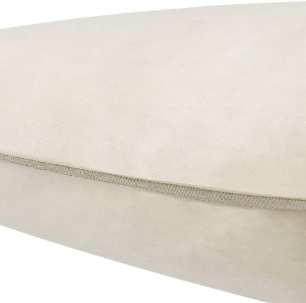 VG|beige-j602-2|Solid Velvet Decorative Throw Pillowcase Luxury Soft Cushion Cover for Sofa Couch Chair Blue