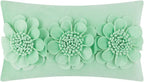 VG|mint-green|3D Flower Throw Pillow Cover