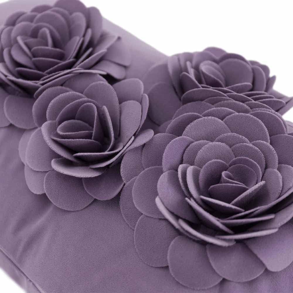 3D Flower Throw Pillow Cover Lavender