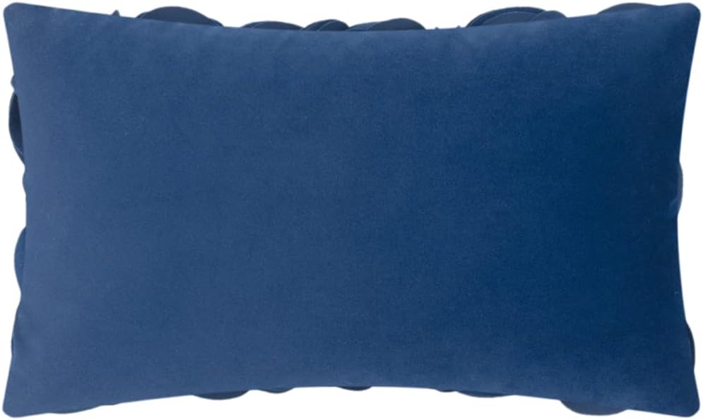VG|navy-blue-persian-velvet|Handmade 3D Floral Throw Pillow Cover
