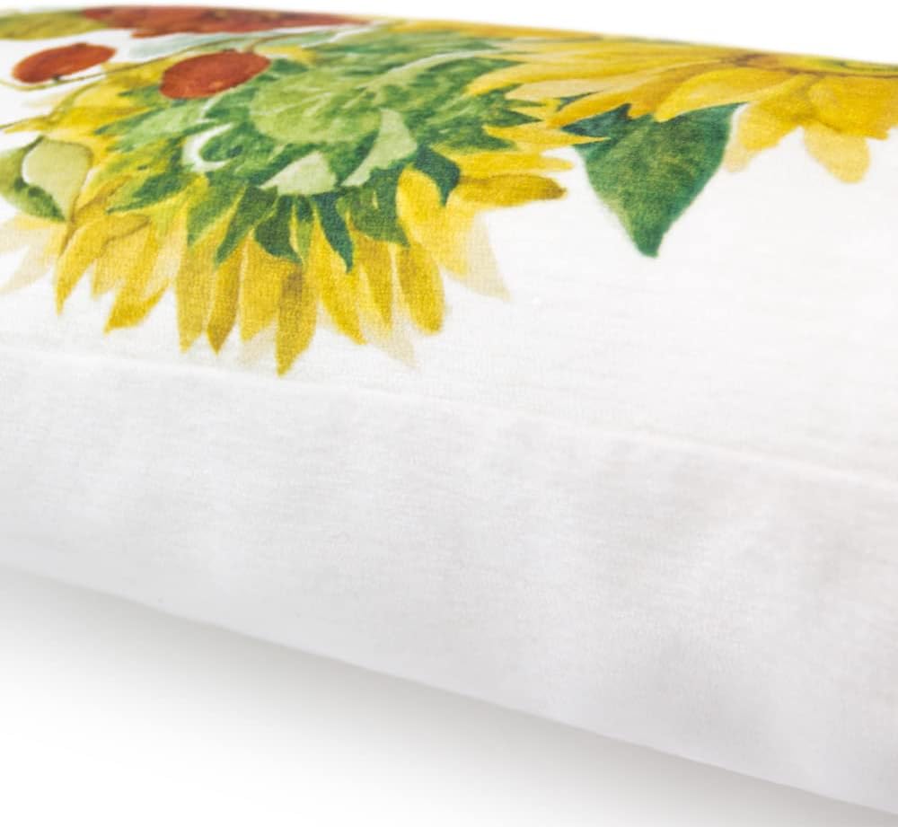VG|chenille-14x28-inch|Sunflower Throw Pillow Cover, White