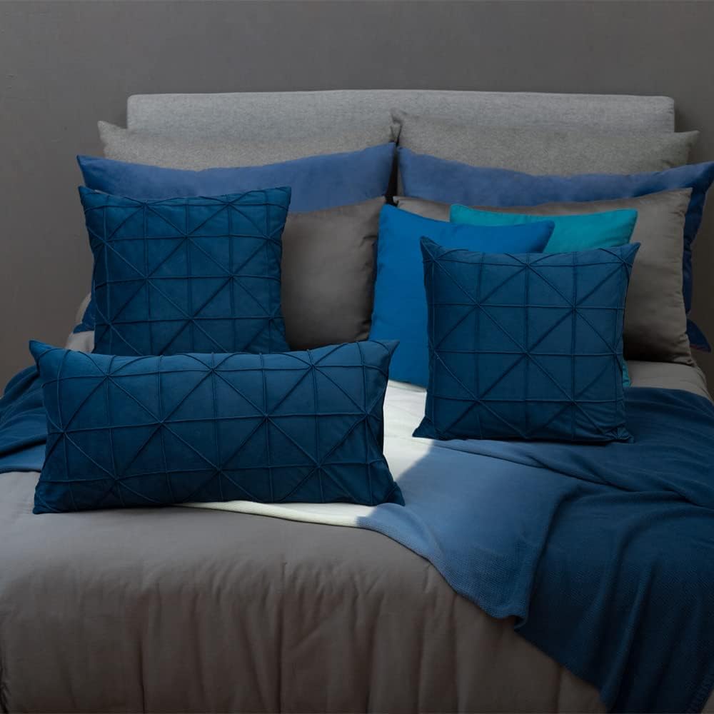 VG|navy-blue|Velvet Pillow Cover