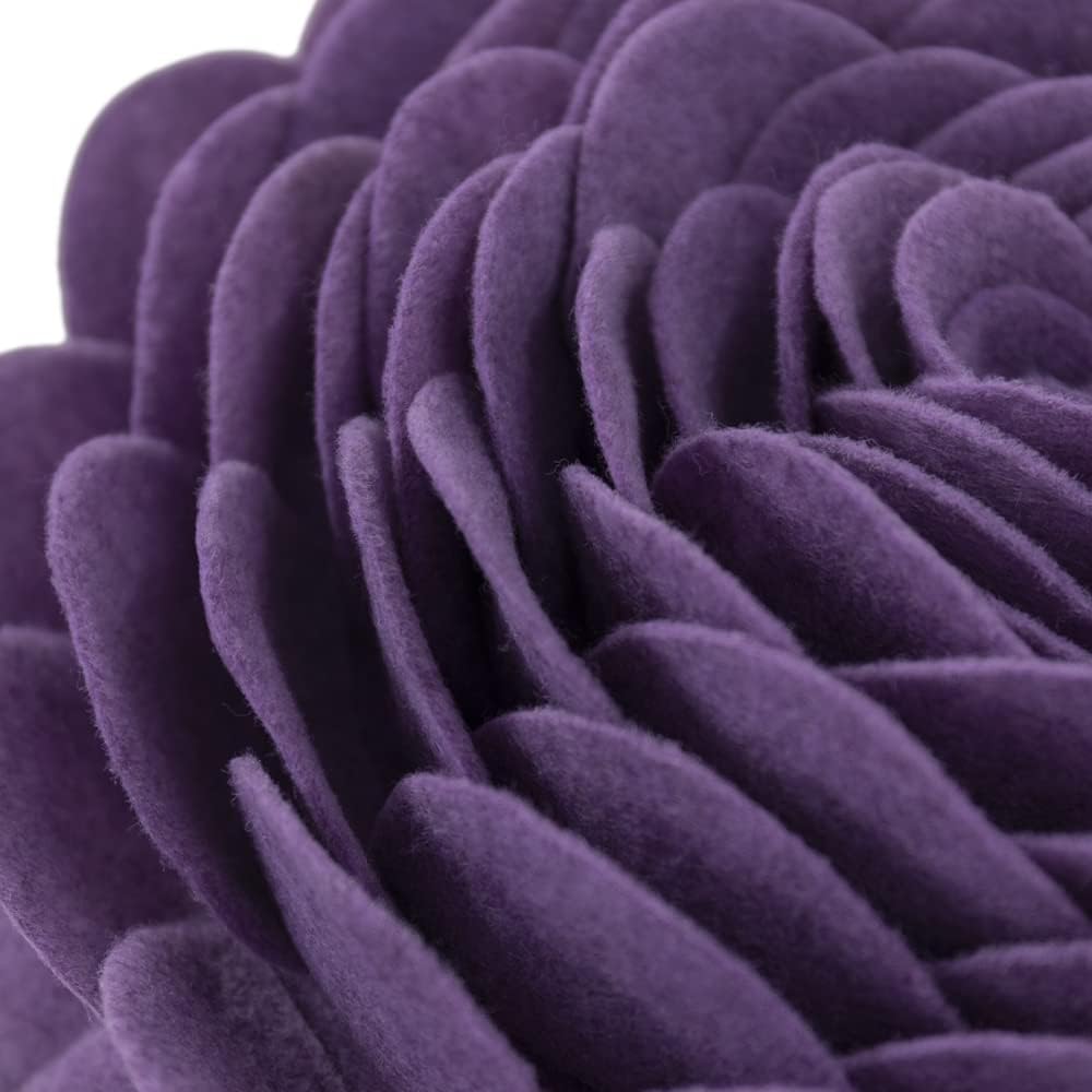 VG|purple|Handmade 3D Flower Throw Pillow Round Cushion