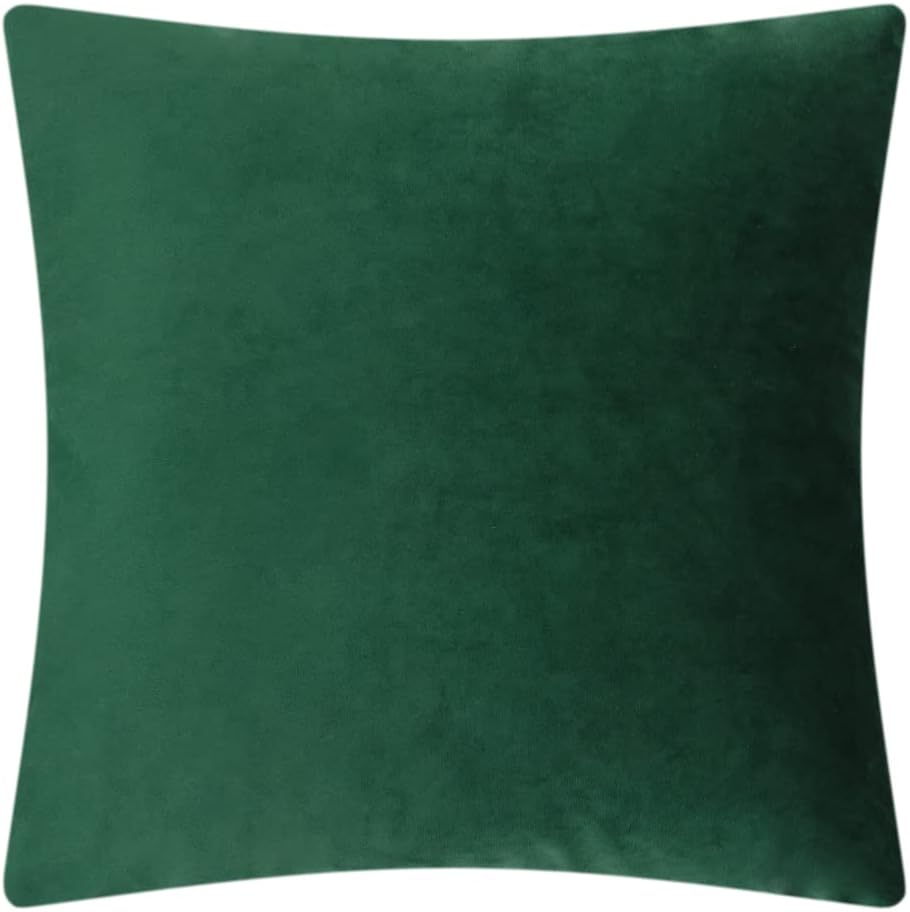 VG|dark-green|Velvet Pillow Cover