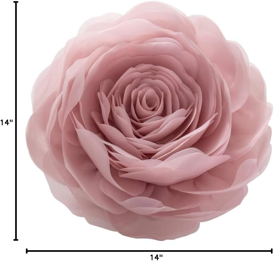 VG|rose-gold|3D Flower Throw Pillow Cover