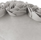 VG|gray|3D Flower Throw Pillow Cover Handmade Floral Soft Velvet Lumbar Cushion for Bed Living Room Chair Couch Decor Gold