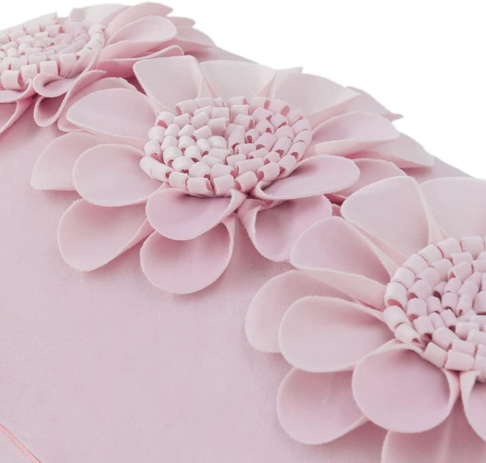 VG|bright-pink|3D Flower Throw Pillow Cover
