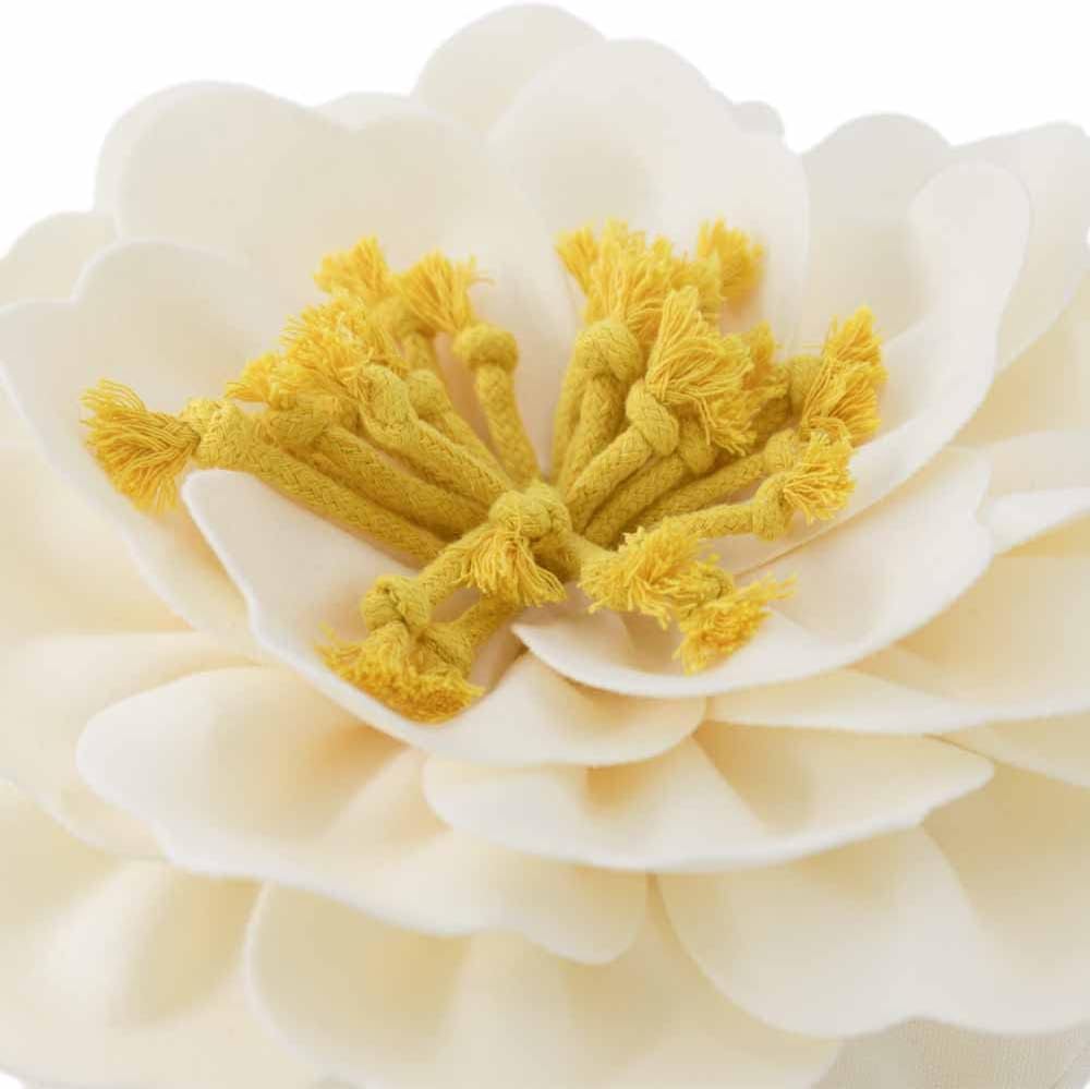 VG|vivid-white|Flower Throw Pillow Cover Decorative Round Pillowcase Floral Cushion for Bed Sofa Couch Car Decor
