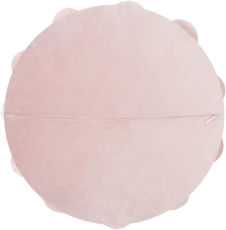 VG|rose-gold|Flower Throw Pillow Cover Decorative Round Pillowcase Floral Cushion for Bed Sofa Couch Car Decor