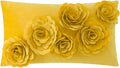 VG|yellow|3D Flower Throw Pillow Cover Lavender
