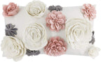 VG|pink-velvet|3D Flower Throw Pillow Cover, Colorful