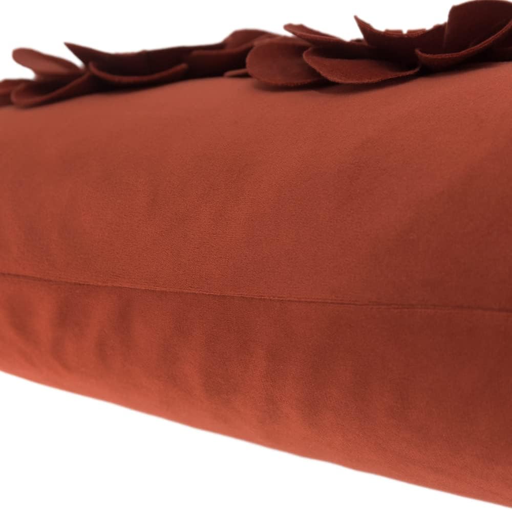 VG|rust-red|3D Flower Throw Pillow Cover